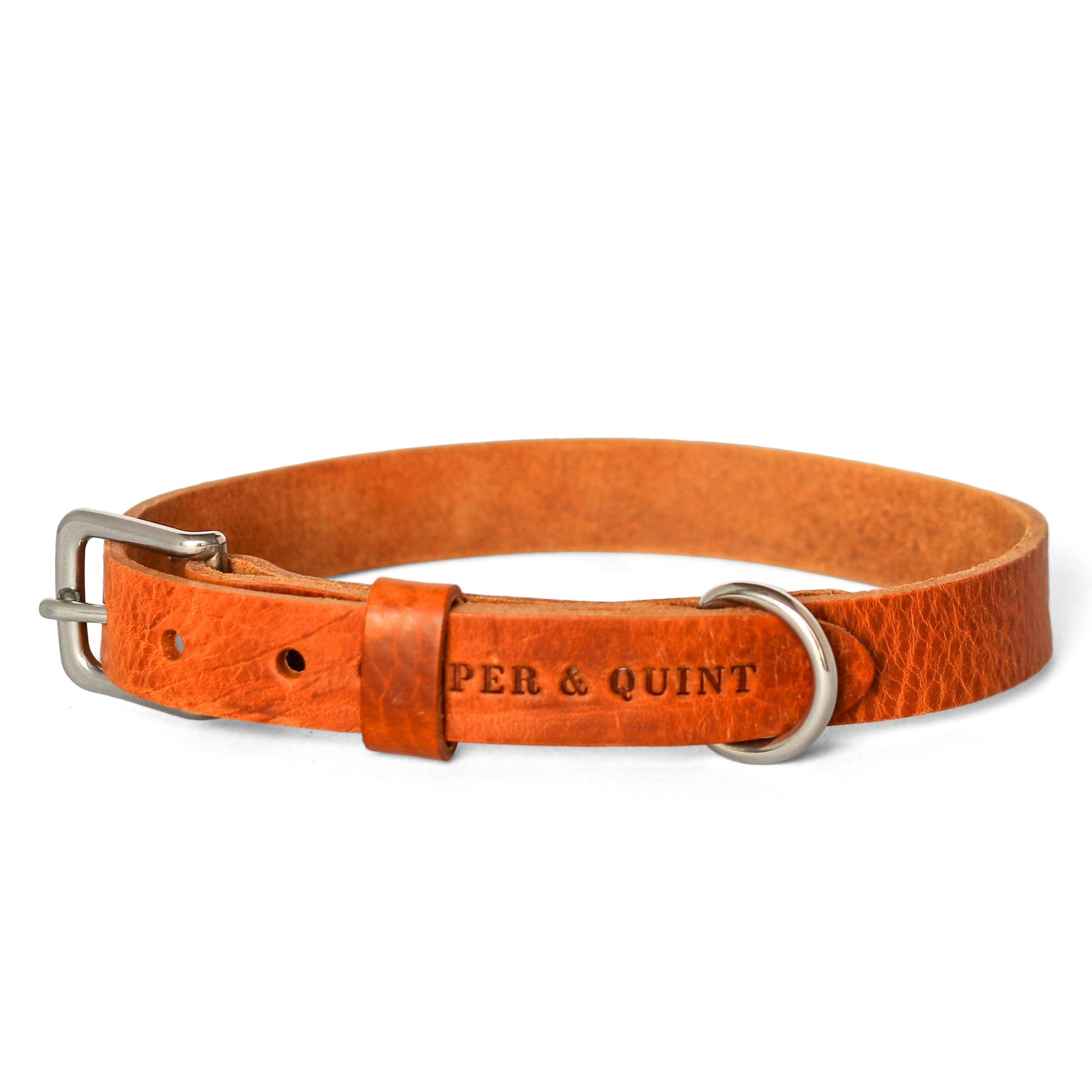 No Fuss Halsband Hond Leer Camel - Cooper & Quint