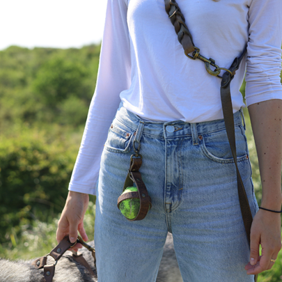 Twisted Switch Verstelbare Leren Hondenriem | Stone