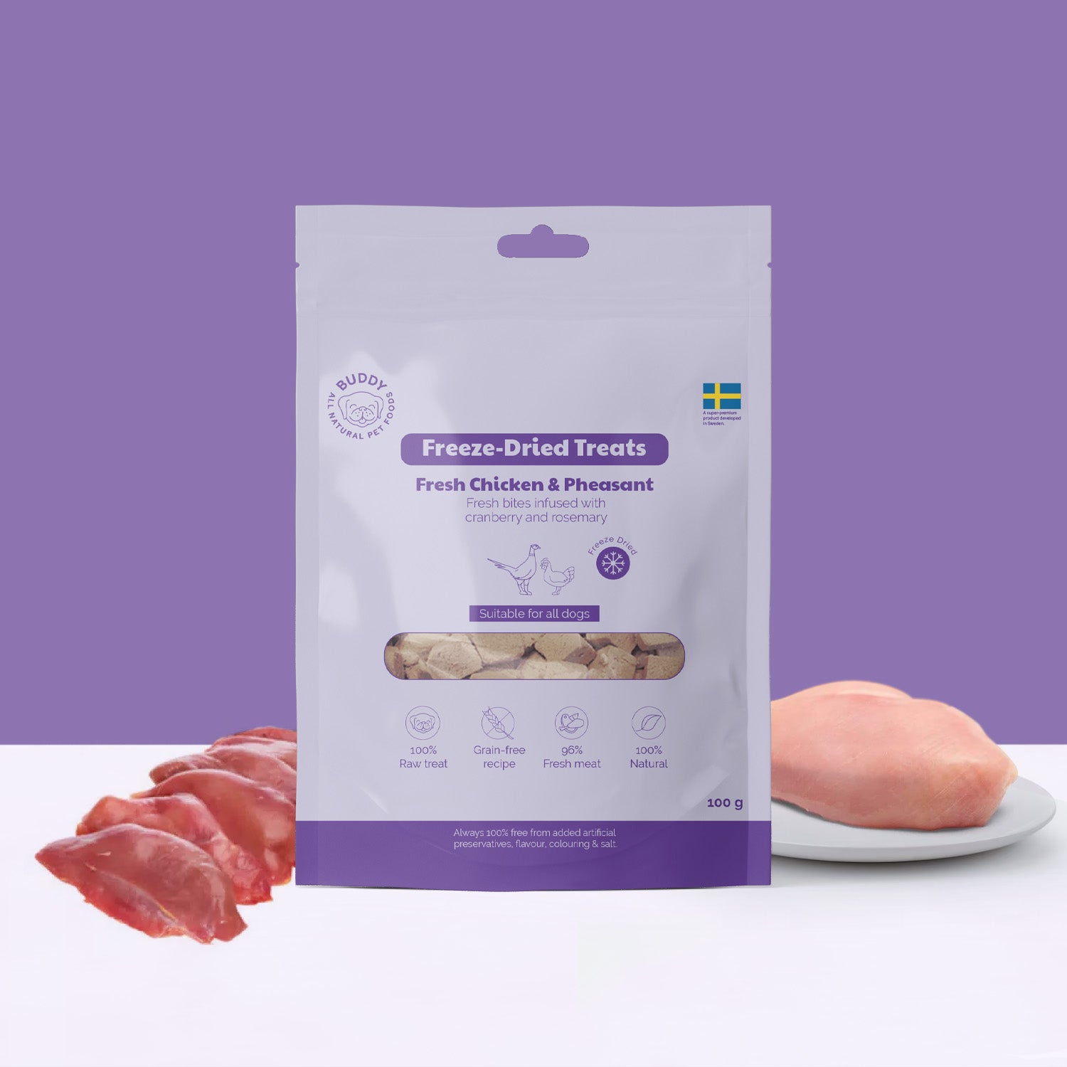 BUDDY Gefriergetrockneter Hundesnack Huhn & Fasan 100 g