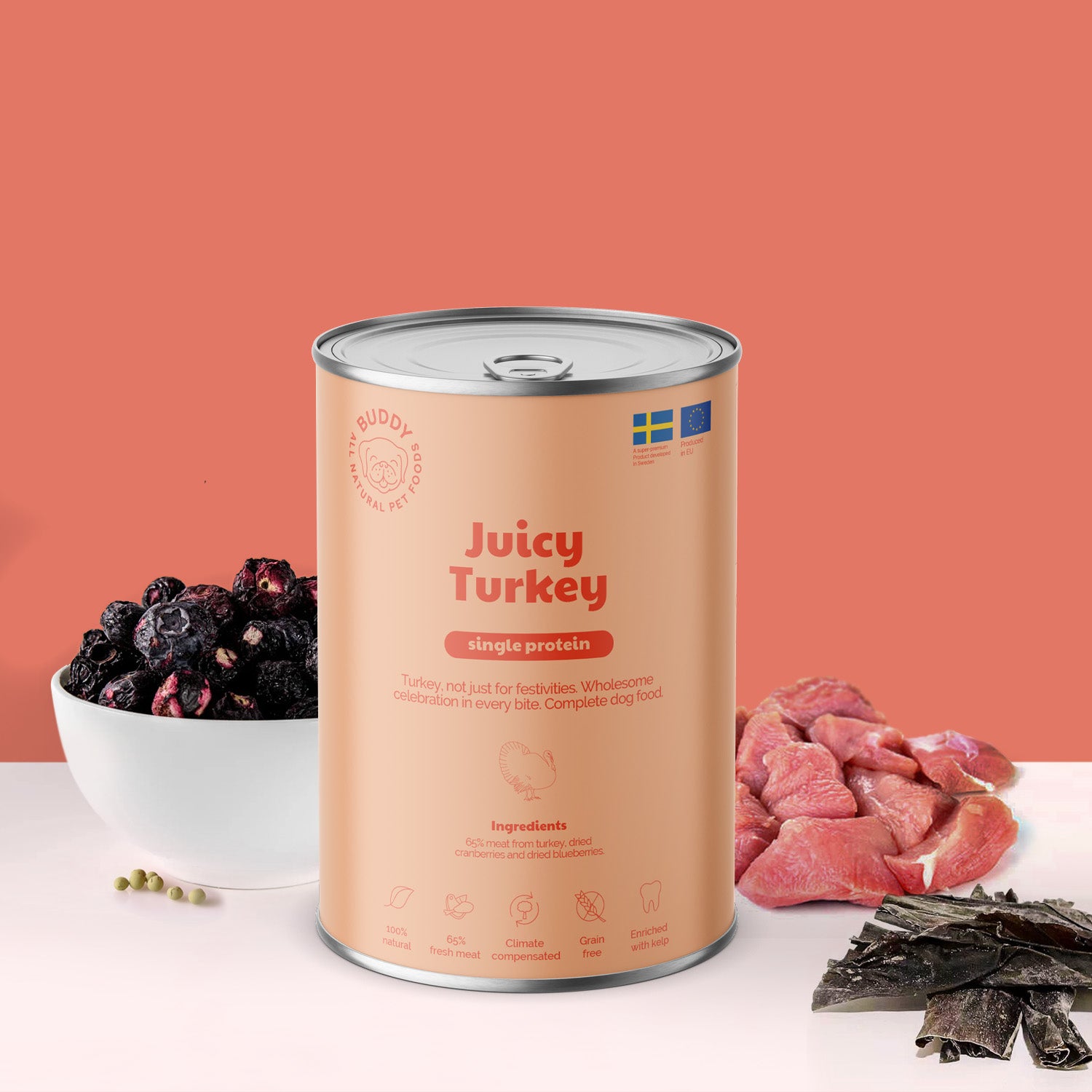 BUDDY Nassfutter Juicy Turkey 400 g - je 6 Stück