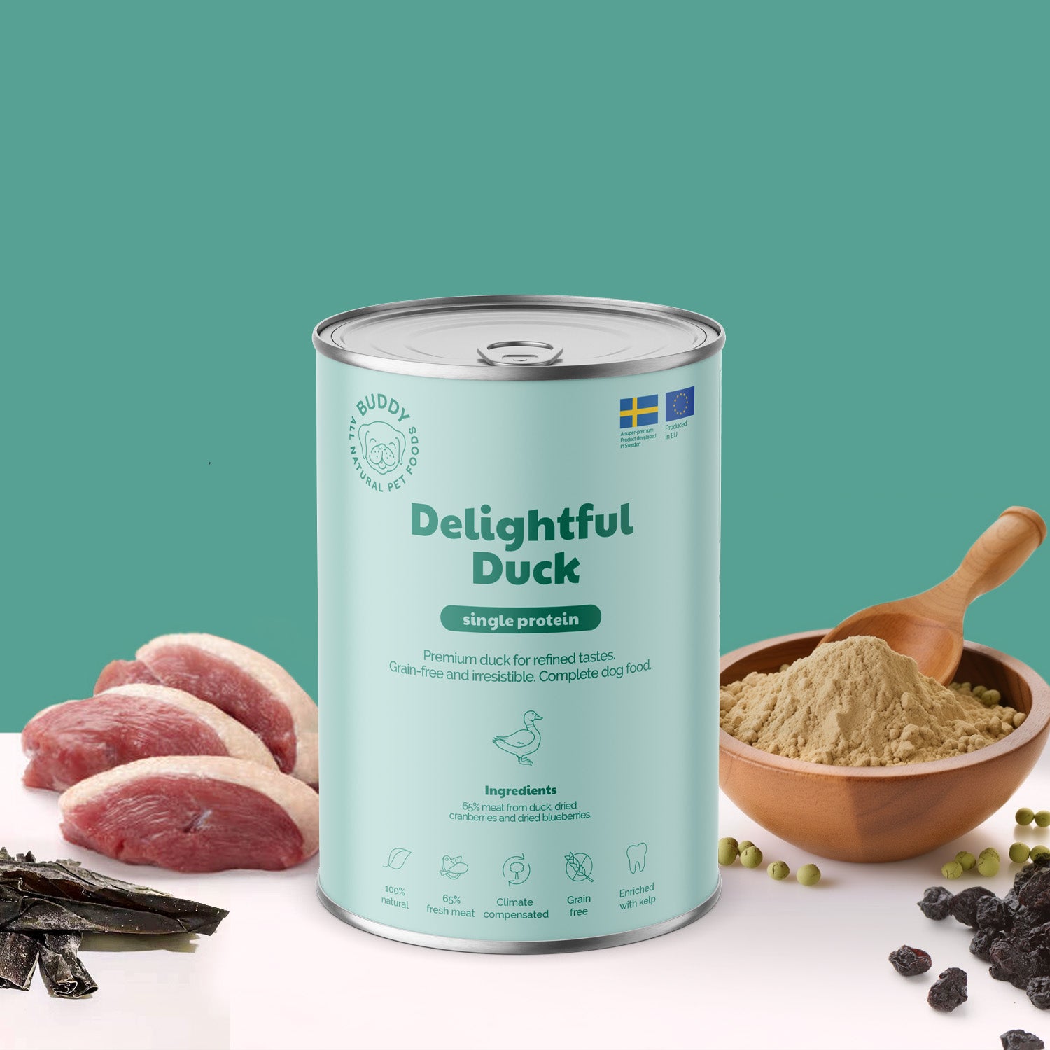 BUDDY Nassfutter Delightful Duck 400 g – im 6er-Pack