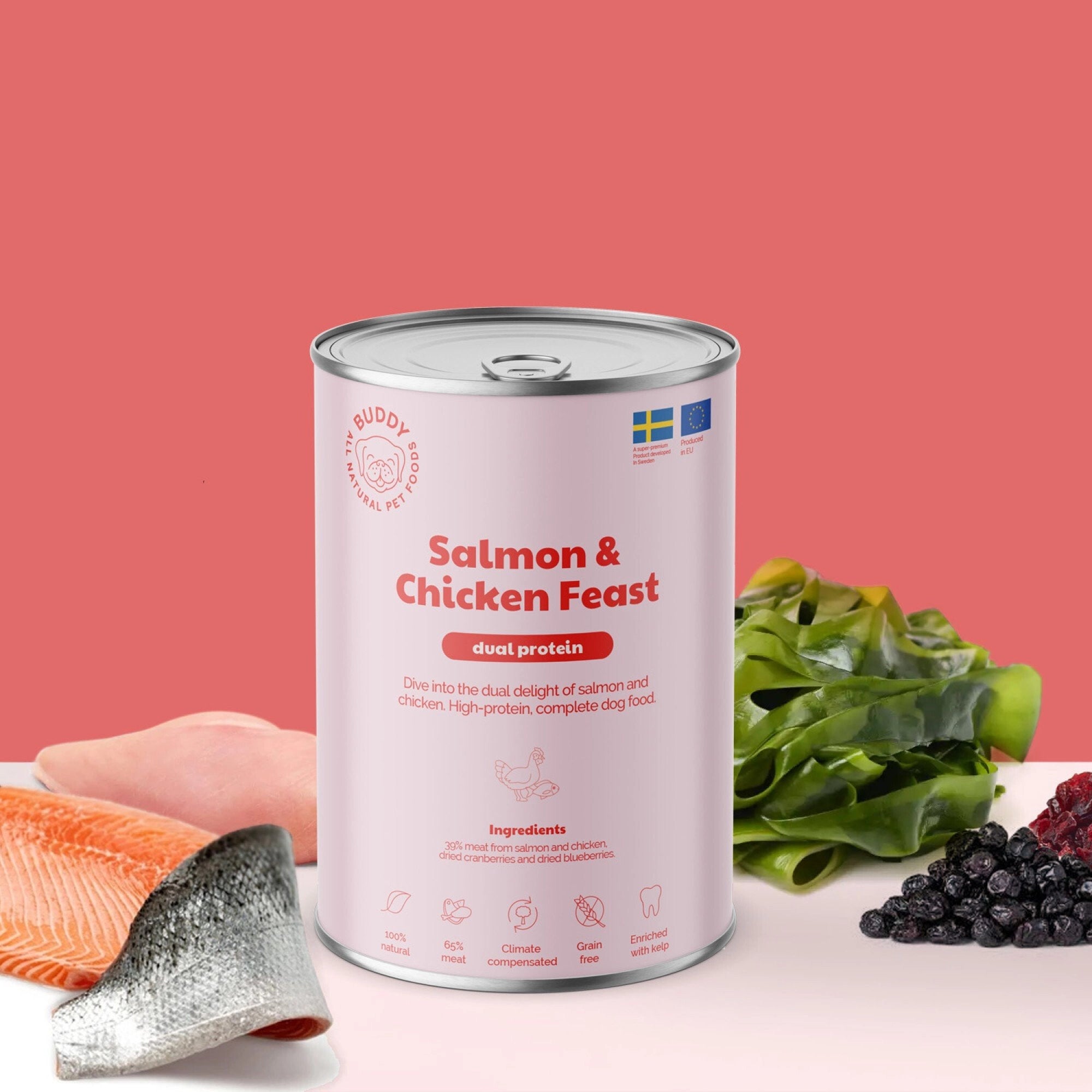 BUDDY Nassfutter Lachs & Huhn Festmahl 400 g. - pro 6 Stück