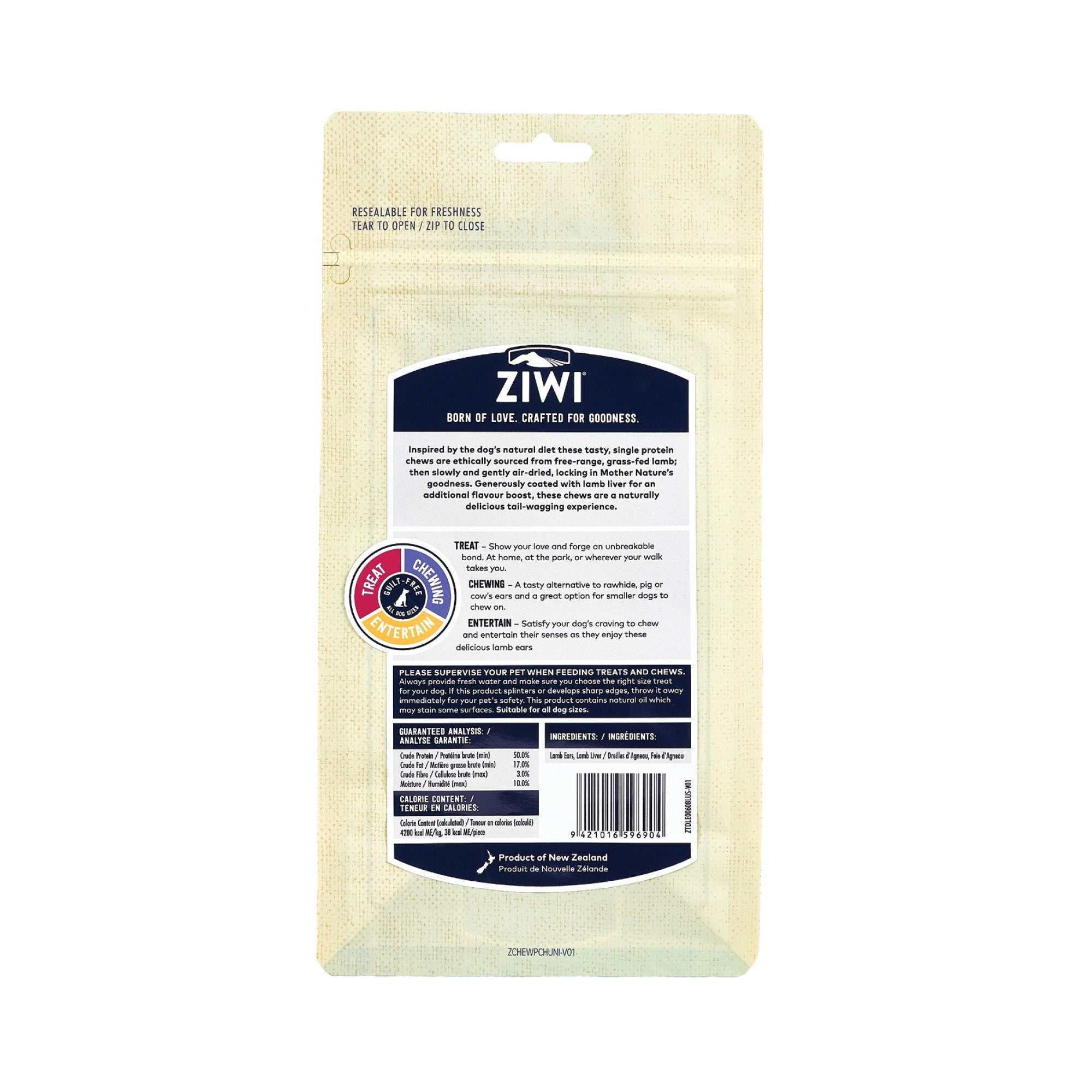 Ziwi Hondensnack Lamsoren 60 gr.