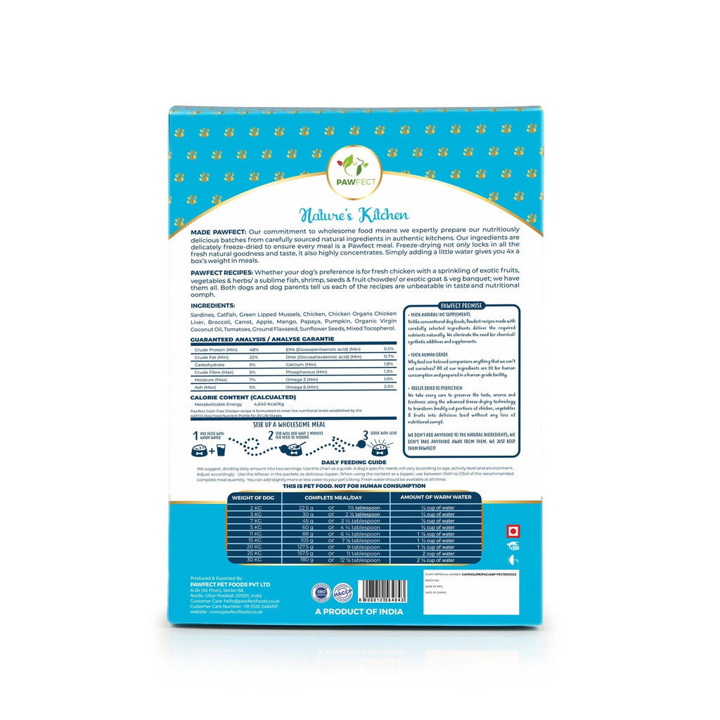 PawFect Freeze Dried hondenvoeding Vis 250 gr.