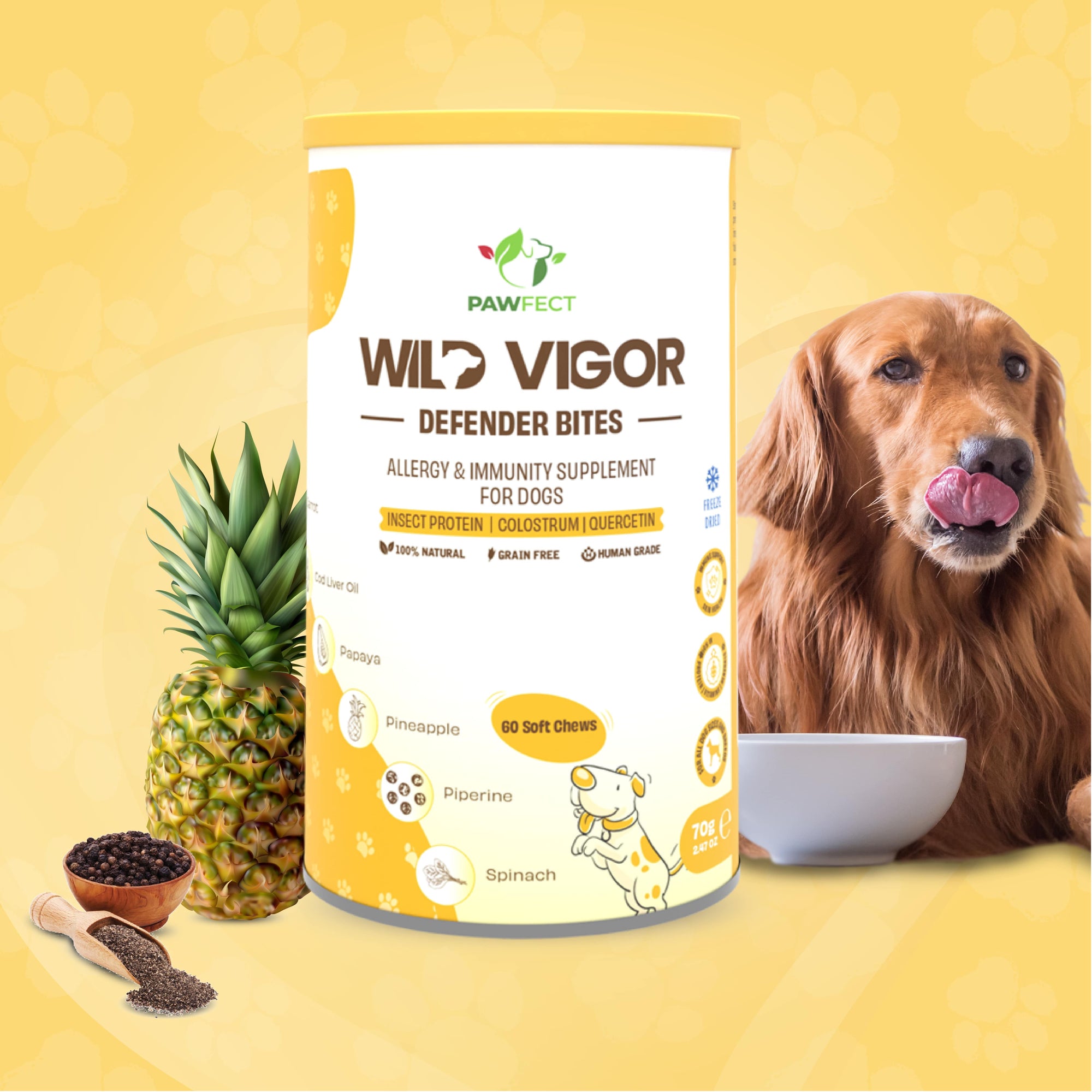 Pawfect supplements Wild Vigor Defender Bites 60 Stk.