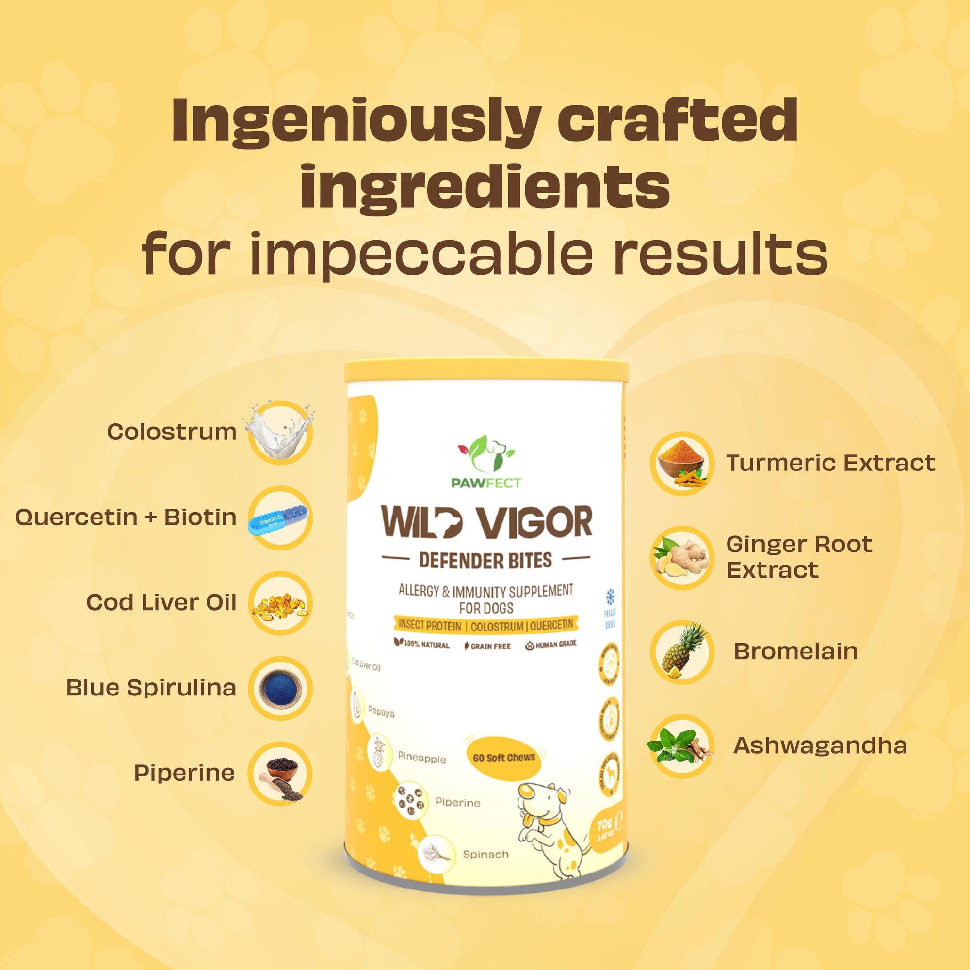 Pawfect supplements Wild Vigor Defender Bites 60 Stk.
