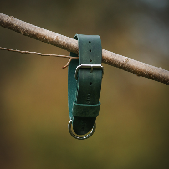 Brede Leren Halsband | Bold Groen - Cooper & Quint