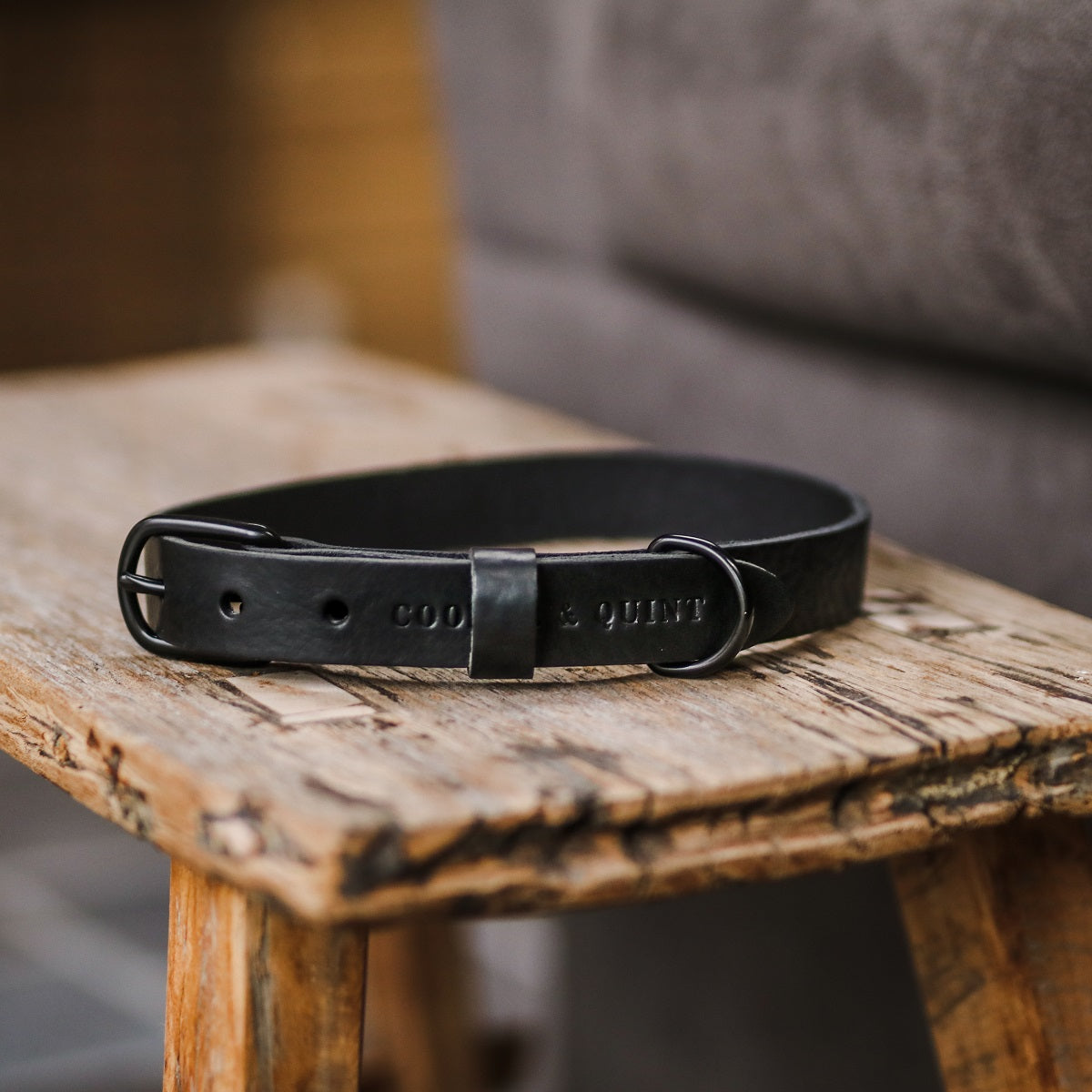 No Fuss Halsband Hond Leer Zwart - Cooper & Quint