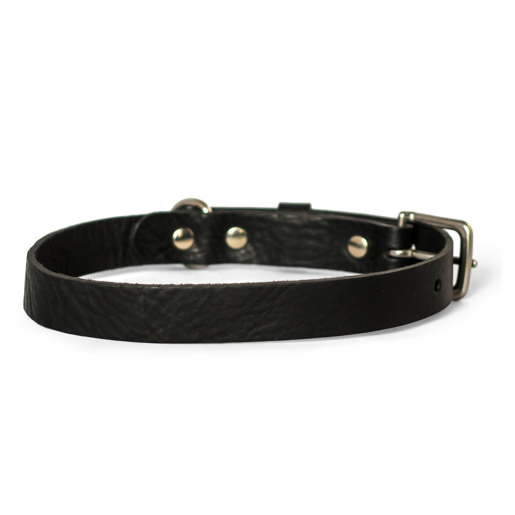 No Fuss Halsband Hond Leer Zwart - Cooper & Quint