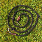 Verstellbare Hundeleine | Seil | Schwarz | Für kleine Hunde | 8 mm Baumwolle