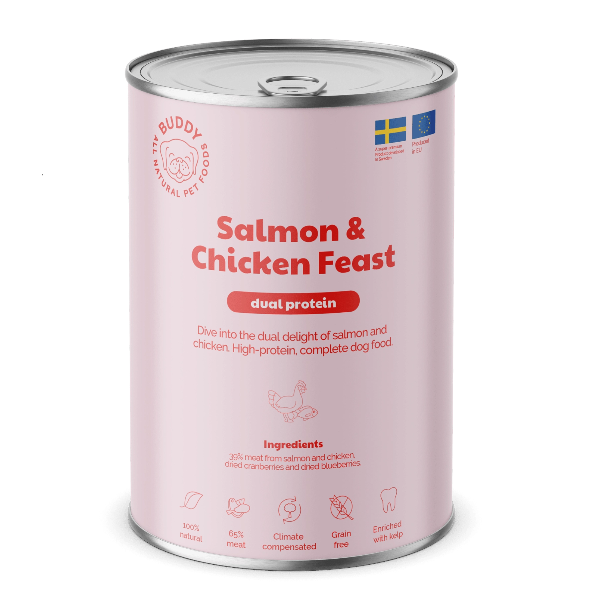 BUDDY Nassfutter Lachs & Huhn Festmahl 400 g. - pro 6 Stück