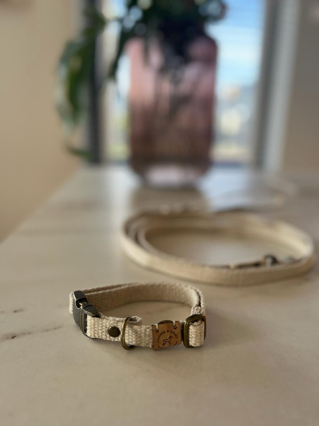 Simply Hemp Hondenriem | Schelpenwit - Cooper & Quint