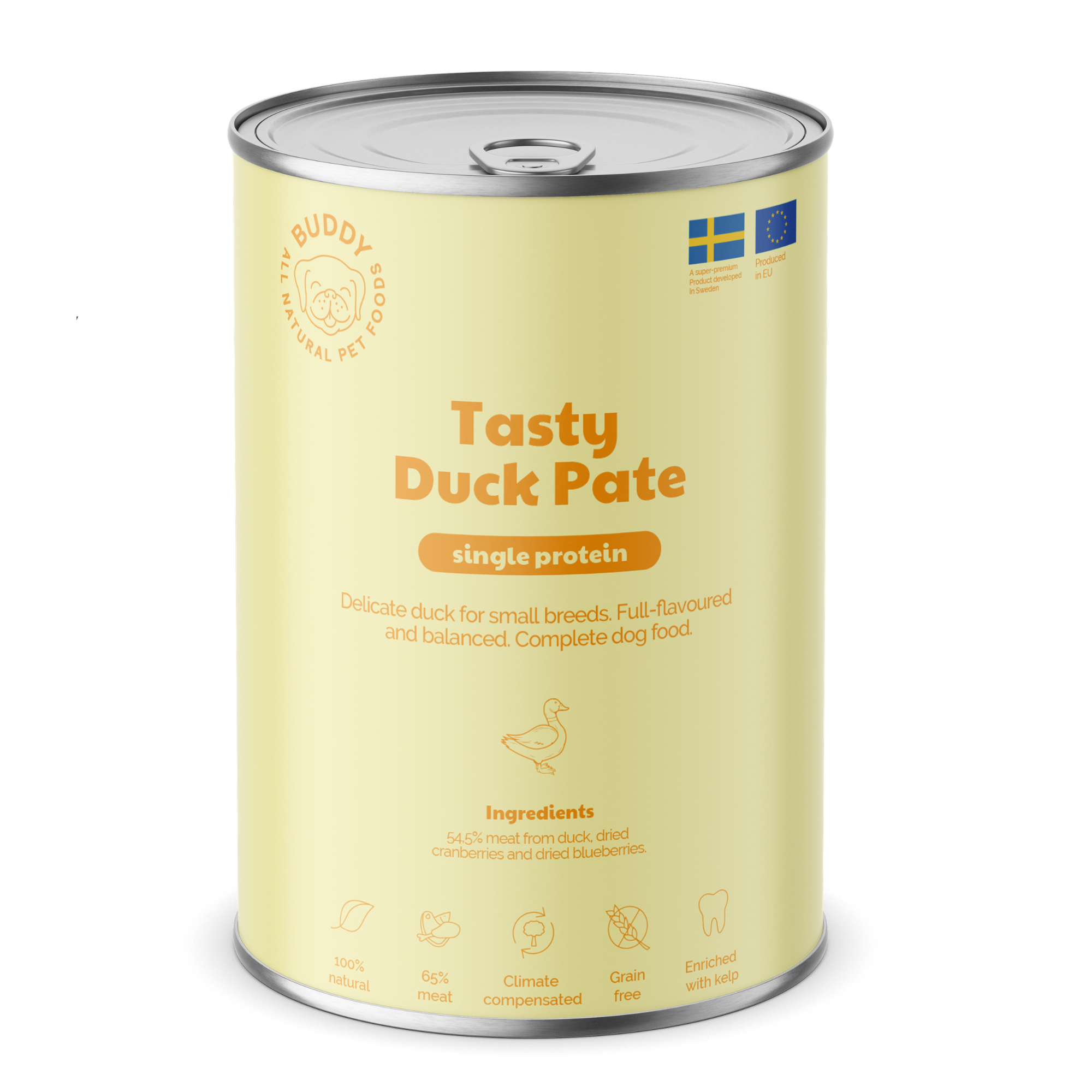 BUDDY Nassfutter Tasty Duck Pastete 400 gr. - 6 Stück Packung