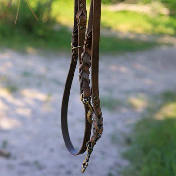 Twisted Switch Verstelbare Leren Hondenriem | Stone